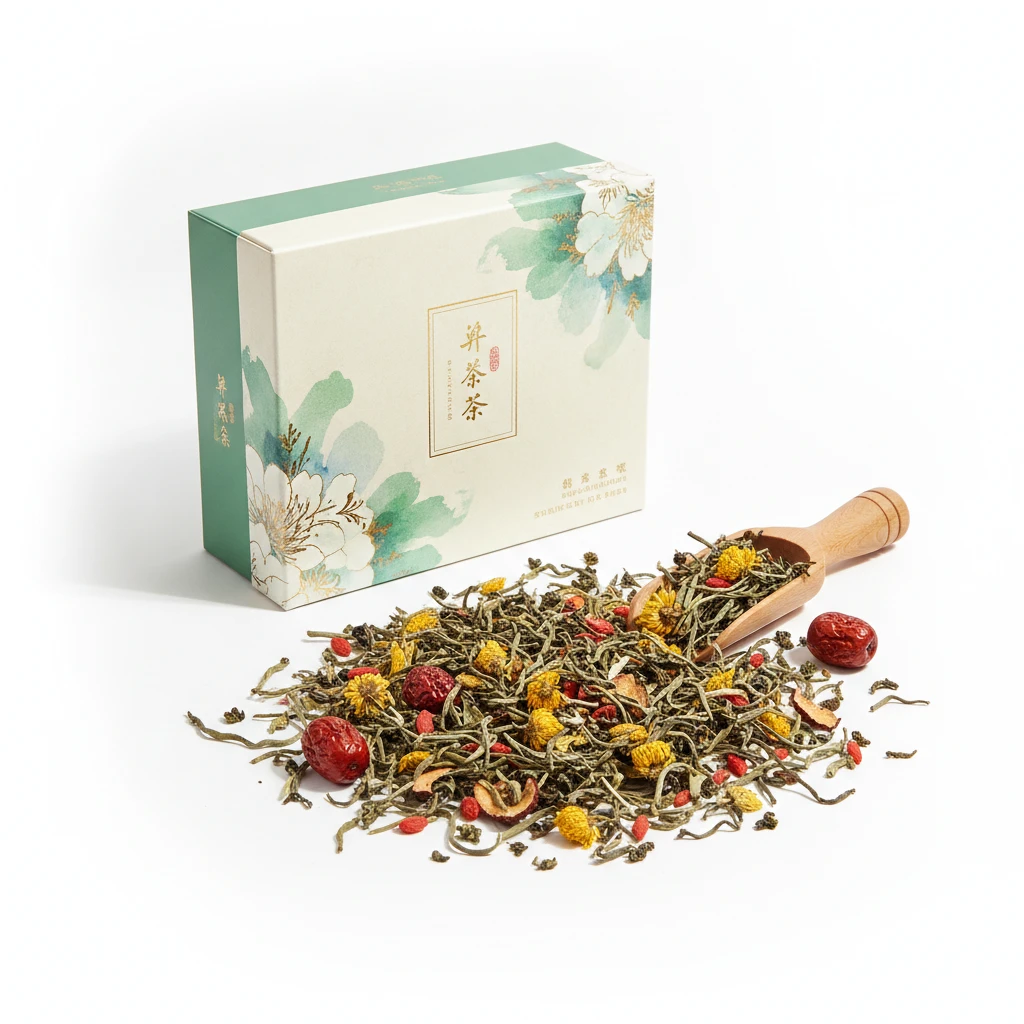 Teh Cina Relaksasi dengan Bunga dan Goji Berry